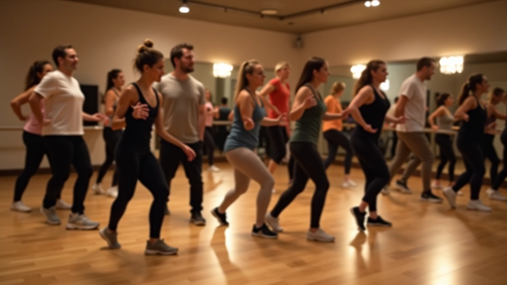Beginner dance class in Klaipėda studio with dancers and mirrors